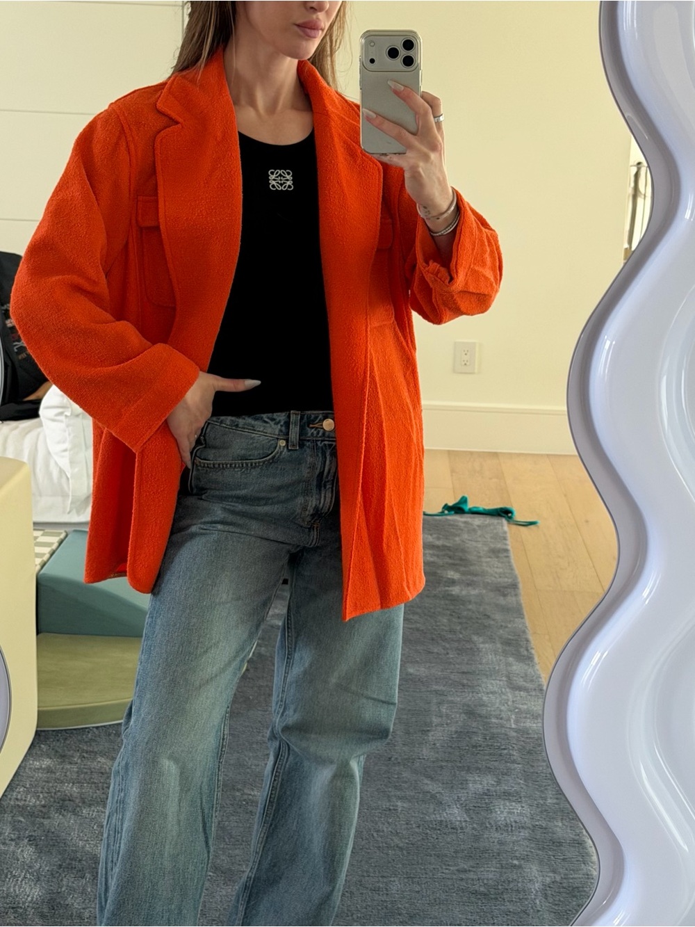 Chanel (Vintage) Tweed Poppy Blazer/Jacket